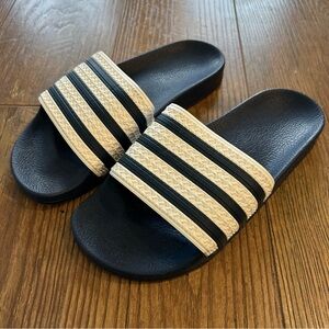 Adidas Adilette Navy Blue White Sandals Size 7 US